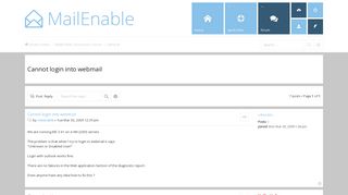 Cannot login into webmail - forum.mailenable.com