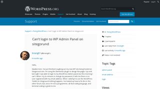 Can't login to WP Admin Panel on sitegorund | WordPress.org