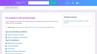 Fix problems with Android apps | Yahoo Help - SLN14699