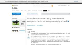 Domain users cannot log in on domain computers without being ...