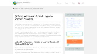[Solved] Windows 10 Can't Login to Domain Account