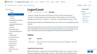 LogonCount | Microsoft Docs