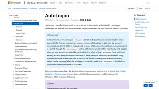 AutoLogon | Microsoft Docs