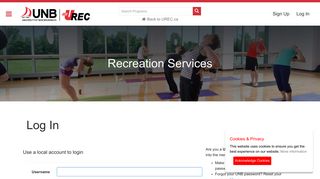 Log In - UNB Recreation Services