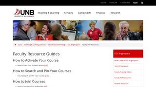 Faculty PDF Resources | UNB