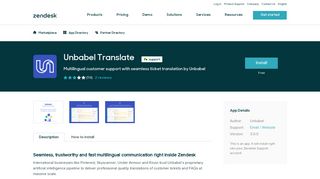 Unbabel Translate App Integration with Zendesk Support