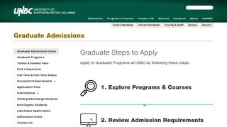 Graduate Steps to Apply | University of Northern British ... - UNBC