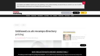 Unbiased.co.uk revamps directory pricing - Money Marketing