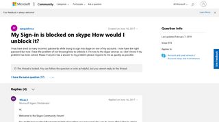 My Sign-in is blocked on skype How would I unblock it? - Microsoft ...