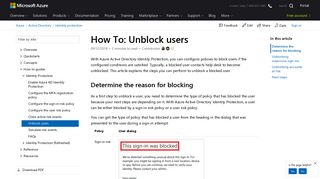 How to unblock users with Azure Active Directory Identity Protection ...