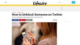 How to Unblock Someone on Twitter - Lifewire
