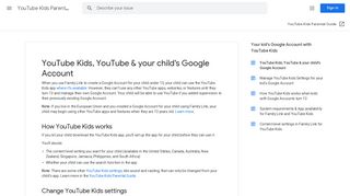 YouTube Kids, YouTube & your child's Google Account - YouTube ...