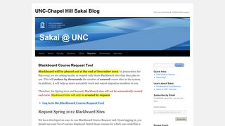 Blackboard Course Request Tool | UNC-Chapel Hill Sakai Blog