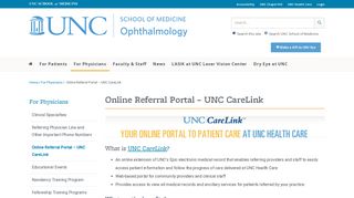 Online Referral Portal – UNC CareLink | Department of Ophthalmology