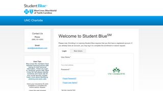 Student Blue | UNC Charlotte - Login or New User Registration