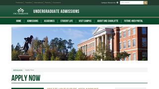 Apply Now | Undergraduate Admissions | UNC Charlotte