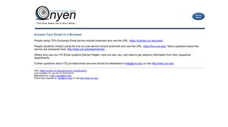 Access Your Email in a Browser - Onyen Services