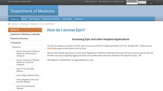 How do I access Epic? — Department of Medicine - UNC School of ...