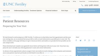 Patient Resources | Prepare For Appointment | UNC Fertility