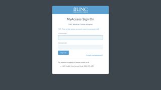 MyAccess Sign On - UNC Health Care
