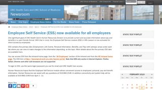 Employee Self Service (ESS) - UNC Health Care News
