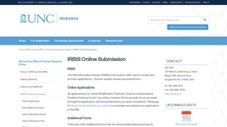IRBIS Online Submission | UNC Research