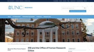 IRB and the Office of Human Research Ethics | UNC Research