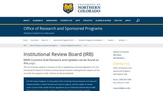 Institutional Review Board - University of Northern Colorado