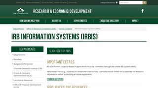 IRB Information Systems (IRBIS) | Research & Economic Development ...