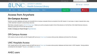 Access - Health Sciences Library - UNC Chapel Hill