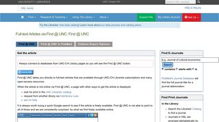 Find @ UNC in PubMed - Full-text Articles via Find @ UNC ...