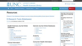 Resources - Health Sciences Library - UNC Chapel Hill