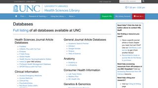Databases - Health Sciences Library - UNC Chapel Hill