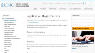 Application Requirements - Full-Time MBA - UNC Kenan-Flagler ...