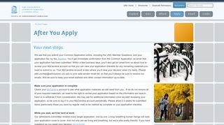 After You Apply - UNC AdmissionsUniversity of North Carolina at ...