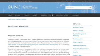 Office365 - Sharepoint - UNC Information Technology Services