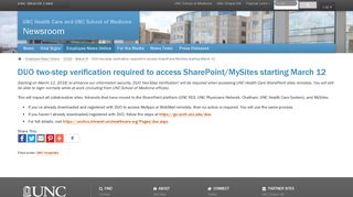 DUO two-step verification required to access SharePoint/MySites ...