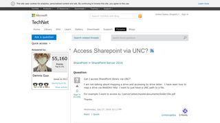 Access Sharepoint via UNC? - Microsoft