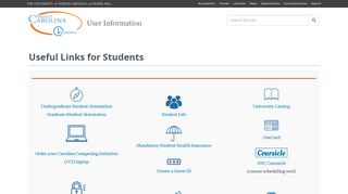 Useful Links for Students - ConnectCarolina User Information