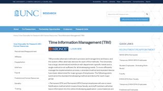 Time Information Management (TIM) | UNC Research