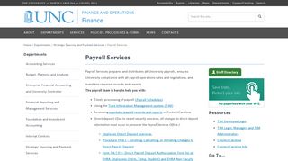 Payroll Services - UNC Finance - UNC Chapel Hill