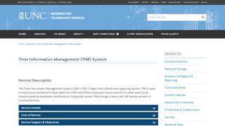 Time Information Management (TIM) System - UNC Information ...