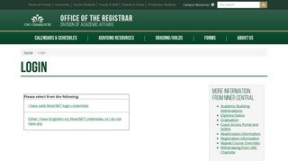 Login | Office of the Registrar | UNC Charlotte