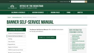 Banner Self-Service Manual | Office of the Registrar | UNC Charlotte