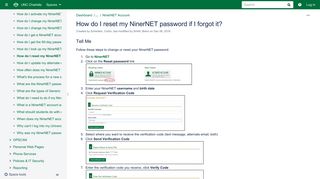How do I reset my NinerNET password if I forgot it? - UNC Charlotte