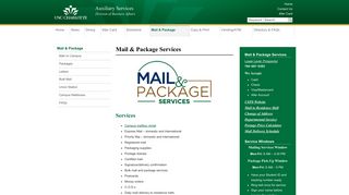 Mail & Package Services | Auxiliary Services | UNC Charlotte