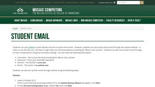 Student Email | Mosaic Computing | UNC Charlotte