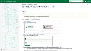 How do I activate my NinerNET account? - UNC Charlotte