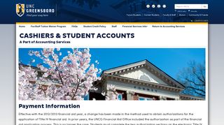 Payment Information - Cashiers & Student Accounts - UNC Greensboro