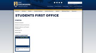 Starfish - Students First Office - UNC Greensboro